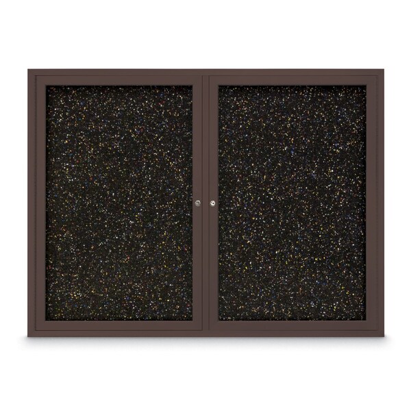 Sliding Door Indoor Enclosed Corkboard, 7, UV9027ACSH-BLACK-BLACK